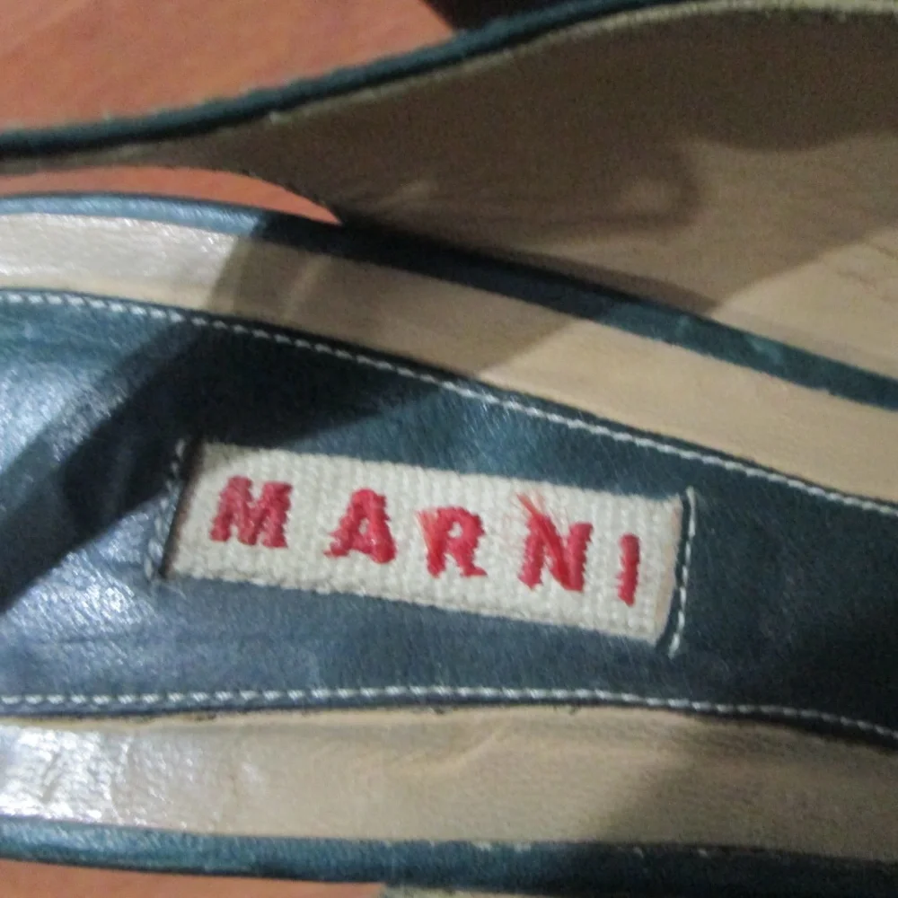 MARNI Leather Wedge Slingbacks Size 6